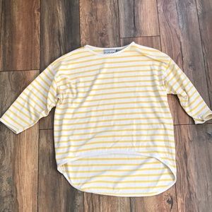 Yellow and white striped top